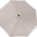 ontheway 11FT Patio Umbrella Enhanced Replacement Canopy Market Table 8 Ribs Umbrella Canopy (Beige)