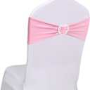 Pink Chair Sashes Bows 30 Pack Spandex Pink Sashes for Chairs Universal Elastic Chair Sashes Bands with Heart Buckle Slider for Banquet Wedding Party Decorations