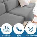 hyha Waterproof Couch Cushion Covers, Waterproof Sectional Couch Covers for Cushion Sofa for Pets, Stretch Sofa Slipcover Washable with Elastic Bottom(Back Cover M, Grey)