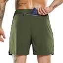 MIER Men's Running Shorts 7" Quick Dry Gym Athletic Workout Shorts with Zipper Pockets