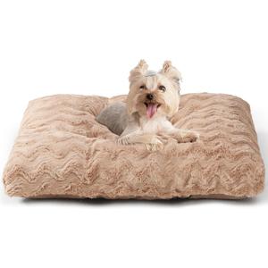 EHEYCIGA Washable Dog Beds for Small Dogs, 23x18 Inch Pet Bed, Camel | Plush and Comfy Kennel Pad, Soft Dog Crate Mat, Deluxe Sleeping Mattress for Puppy Up to 25 lbs