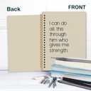 3 x Neutral Christian Spiral Notebook, Philippians 4:13 Bible Verse Journal, Religious Scripture Journals for Writing, Bible Notebooks for Note Taking, Church Notes Journal, 5.5x8.3 Inch