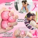 Soulchen 100 Pcs Breast Cancer Awareness Stress Balls 1.57 Inch Pink Ribbon Inspirational Foam Relief Stress Balls Gifts for Breast Cancer Awareness Month Bulk Charity Party Favors