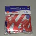 Beistle Foil Happy 4th of July Streamers 2 Count, Patriotic Independence Day Red Silver Blue Party Decorations with White Ribbon, USA American Holiday Party Supplies for July 4th, 10 x 5