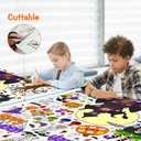 2 x AKEROCK Halloween Coloring Tablecloth Decorations, Halloween Crafts for Kids - Games, Activities, Poster, Gifts, Party Favors for Family or Classroom - 118 x 54 Inches