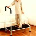 Suitable for The Elderly and Children with Auxiliary handrails, Anti Slip, Adjustable Height, Bedside Sofa, footrest Stool Step 2 Bed (Milky White)