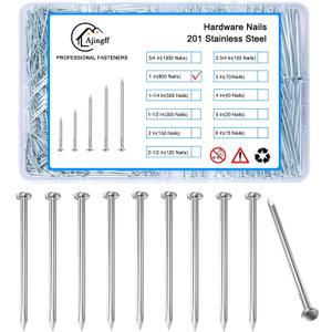2 x 800pcs Galvanized Steel Hardware Nails with Storage Box, 1 Inch Flat Head Nails for Hanging Pictures and Woodworking, Picture Hanging Nails, Small Nails, Wall Nails, Wood Nails, Finishing Nails