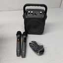 Karaoke Machine, Portable Bluetooth Speaker with 2 Wireless Microphones for Adults & Kids with Lights, Karaoke Microphone with PA System Supports USB/TF/FM/AUX for Home Party Home System Packages (Black)