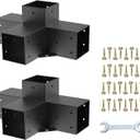Woodworks Pergola pergola Brackets 4-Way Right Angle Corner Bracket DIY Elevated Wood Stand 2PACK with Screws for 4x4 (Actual: 3.5x3.5 Inch) Lumber Pergola Gazebo