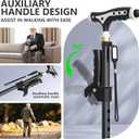 Hold 440 lbs Walking Cane for Seniors Aluminum Alloy Lightweight Height Adjustable Walking Stick Heavy Duty Foldbale Free Standing Cane with LED for Men and Women Adults, 38"