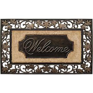 A1HC Natural Coir and Rubber Doormat 18" x 30", Heavy Duty, Thick Durable Front Door Mat, Thin Profile, Easy to Clean, Long Lasting Entryway Doormats