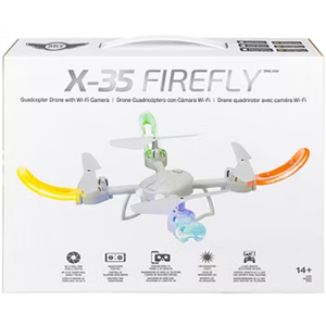 X-35 Firefly Quadcopter White Drone Wi-Fi Camera & LED Lights DRWL335W