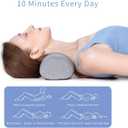 Bespilow Cervical Neck Traction Pillow for Pain Relief - 30 Min Daily Stretcher & Relaxer - Dual-Layer Memory Foam Neck Roll for Back Sleeping - Small Orthopedic Bolster with Cooling Cover