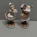 Braxio Gingerbread Christmas Decor Gifts for Women - 2Pc Resin Gingerbread Mr, Santa and Mrs.Santa Christmas Collectible Figurines Christmas Decorations Indoor Home Decor