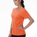 MAGCOMSEN Womens Lightweight Running Shirts Crew Neck Gym T-Shirt Summer Hiking Sports Shirt Active Tops Orange, S (S)