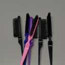 Yaomiao 6 Pcs Teasing Brush Set, 3 Row Nylon Rat Tail Combs for Fine Hair, Back Combing, Root Lifting, Scalp Massage, Hair Brushes for Women Salon Home Use(Black, Blue, Pink, Purple)
