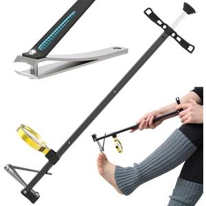 DEPSUNNY Long Handle Toenail Clippers with Magnifier -Wide Jaw & Ergonomic Design for Seniors, Arthritis & Limited Mobility | Heavy-Duty, No-Bend Trimming(40cm, Black)