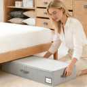 Cupic Cupid Under Bed Storage Containers, Foldable Organizer with Lid for Bedroom, Underbed Storage Box for Blankets, Clothes, Shoes, 2 Pack, Grey