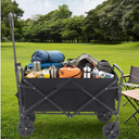 Collapsible Garden carts with Adjustable Handle,Portable Wagon Carts with Cup Holders,Lightweight Utility Beach Cart for Beach,Camping,Sports,Shopping