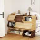 Stackable Multi-purpose Storage Boxes,Natural,31.5‘’L,Combination Cabinet