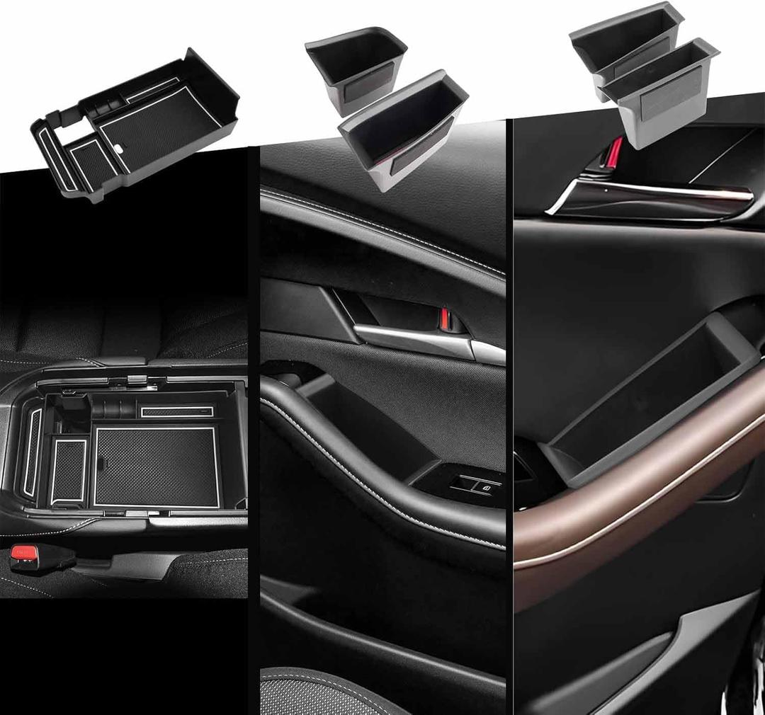 CDEFG 5Pcs for 2020-2025 Mazda CX-30 Accessories Center Console Organizer Tray CX30 2022 2023 2024 2025 Armrest Storage Middle Console Insert Door Handle Pocket