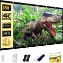 AAJK Outdoor Projector Screen 150 inch, Washable Projector Screen 16:9 Foldable Anti-Crease Portable Projector Movies Screen for Home Theater Outdoor Indoor Support Double Sided Projection