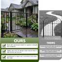 4ft W x 42in Wrought Iron Deck Gate Heavy-Duty Gate, Cuttable Outdoor Railing Gate, Rust-Proof AAMA2604 Black Textured Finish for Patio Porch Garden