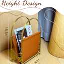 Aocii Magazine Holder, Artificial Leather Magazine Rack Floor with Golden Butterfly Hardware & Antique Brass Buckles, Bathroom Magazine Rack, Magazine Organizer for Floor Standing Home Decor