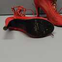 UTIKLIOU Womens Mesh Sandals Peep Toe High Top Sandals Lace Up Summer Boots Buckle Strap Party Sexy Pump Shoes Open toe (Red Size 6)
