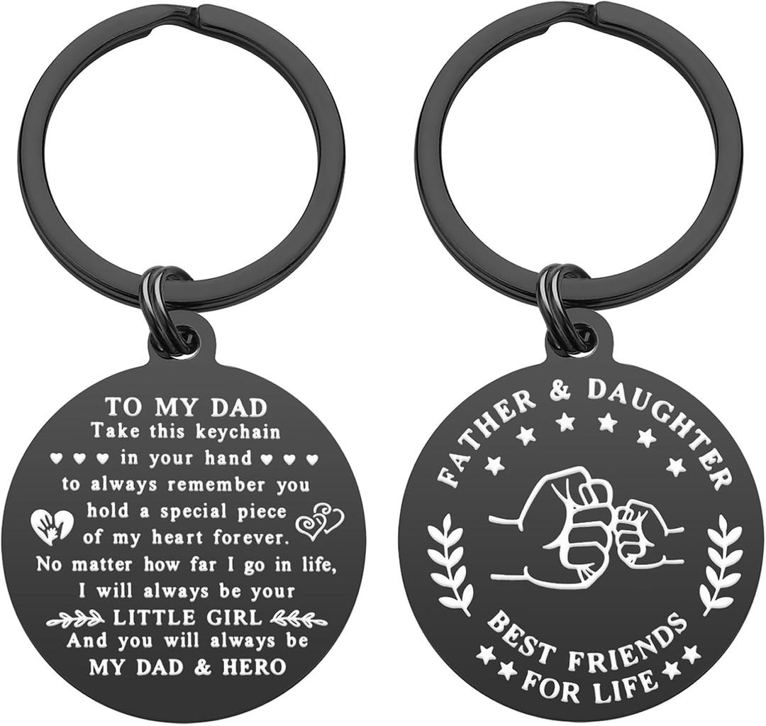 5 x Lcbulu Father's Day Present for Dad from Daughter Son - Drive Safe Dad Keychain Gifts for Birthday Valentine's Day Christmas