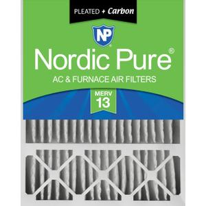 Nordic Pure 20x25x5 (19_7/8 x 24_7/8 x 4_3/8) Honeywell Replacement Air Filters MERV 13 Plus Carbon, 1 Pack