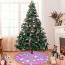 Christmas Cat Tree Skirt Holiday Party Traditional Xmas Tree Mat Ornaments Tree Skirt for Christmas Decoration 36 Inch