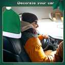 4 Piece Santa Claus Hats Car Seat Headrest Covers Interior Christmas Car Headrest for Xmas New Year Festival Holiday Party Decorations (Green)