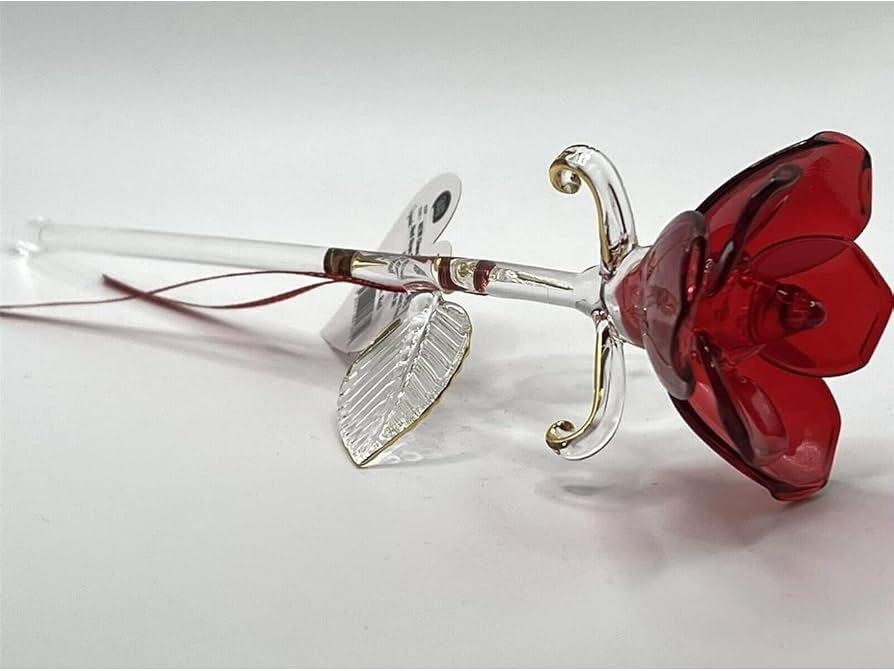 Glass Baron Long Stem Red Rose