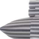 Nautica - Queen Sheets, Cotton Percale Bedding Set, Casual Bedding Set (Coleridge Stripe Charcoal, Queen)