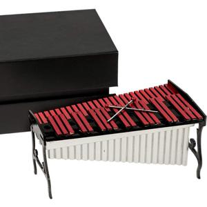 Miniature Xylophone with Case Mini Marimba Percussion Musical Instrument Replica Collectible Dollhouse Accessories Model Home Ornament (Xylophone)
