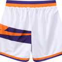 Men's Basketball Athletic Shorts Mesh Gym Sports Workout Training Short Drawstring Retro Casual Fashion Short Pants (Solar White L), Large