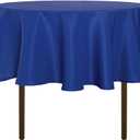 Sancua Round Tablecloth - 48 Inch - Water Resistant Spill Proof Washable Polyester Table Cloth Decorative Fabric Table Cover for Dining Tables, Buffet Parties and Camping, Royal Blue