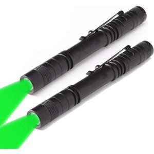 WONDSUNSON 2 x Green Light Pen Type Penlight Flashlight One Mode Green Light LED Torch for Camping Hiking Fishing Hunting Animal Protecting Night Vision