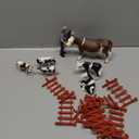 Zomiboo 17 Pcs Cow Toys Figurine Corral Fence Toys Realistic Farm Figures Barn Animals Plastic Cow Farm Figurine Gift Keepers Animal Figurines for Preschool Educational Christmas Decorations