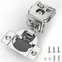 FURNIWARE 2 Pieces 1-3/8 inch Overlay Soft Close Hinges for Kitchen Cabinet Hinges Satin Nickel Hidden Hinges Soft Closing Cabinet Hinges Stainless Steel Concealed Hinge self Closing 105 Degree