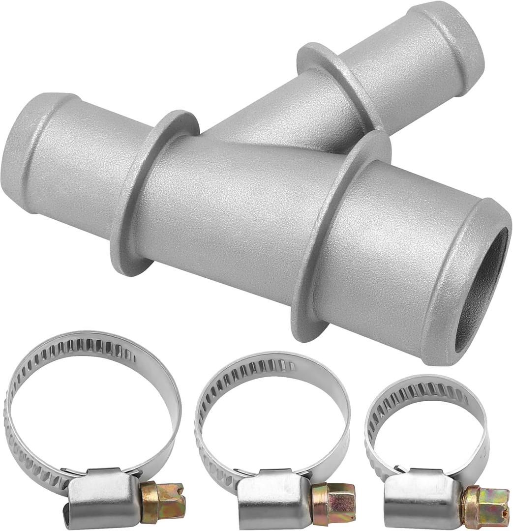 15834773 Aluminum Coolant Hose Junction Connector With Clamps for Chevrolet Silverado Suburban GMC Sierra Yukon Cadillac Escalade Replace# 15792820