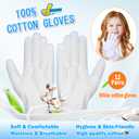 12 Pairs Moisturizing White Cotton Gloves for Dry Hands Eczema Gloves for Men and Women, Stretchable Reusable Cloth Gloves for Coin Jewelry Silver Inspection 12 Pairs (White, S)