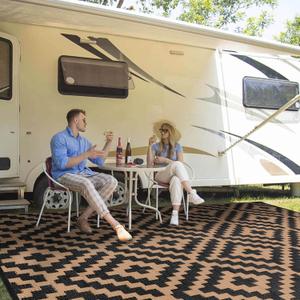 Outdoor Patio Plastic Straw Rug - 8x10 ft Outdoor Camping Rug Waterproof Reversible, Area Carpet Patios Clearance RV, Outside Porch Balcony Deck for Camper