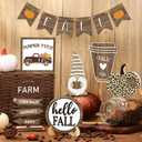 3 x Jetec 12 Pcs Thanksgiving Tiered Tray Decor Set Pumpkin Gnome Truck Wood Sign Rustic Farmhouse Decorations Autumn Table Centerpieces Harvest Decorative Tabletop Signs for Home Kitchen