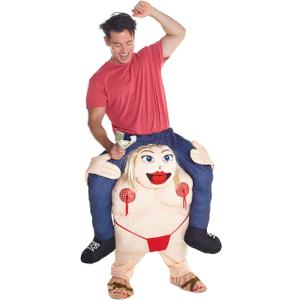 Morph Fat Stripper Adult Piggyback Costume, Piggy Back Costume, Carry Me Costume Adult, Fancy Funny Piggy Back Ride Costume