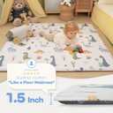 1.5" Thick Premium Baby Floor Play Mat, 71x59 Over-Sized Padded Memory Foam Mat, Tummy Time Crawling Playmat for Nursery Kids Playroom, Dinosaurs