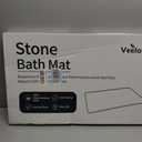 Veeloim Stone Bath Mat Diatomaceous Earth Shower Mat Non-Slip Super Absorbent Diatomite Stone Bath Mats for Bathroom Floor Quick Drying Natural Easy to Clean(23.6''×15.4" White)