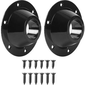 TonGass (2-Pack, Black Aluminum RV Table and Floor Mounting Base (Standard Size) with 12 Mounting Screws for Camper Trailer, RV Camper Metal Pedestal Table Base