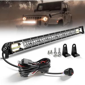 CO LIGHT LED Light Bar 26 inch 36W Spot & Flood Combo Beam Driving Light Bar - IP68 Waterproof Work Lightbar with Mounting Brackets & 6D Reflectors for Off-Road, Trucks, ATV, UTV, SUV, Pickup (26inch)